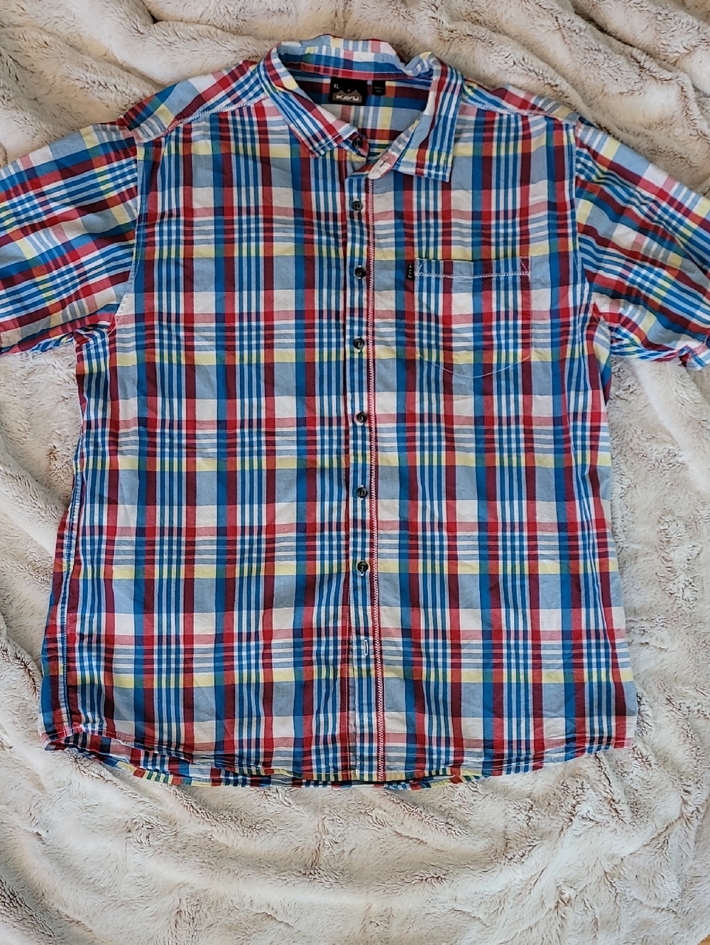 Kavu Multicolor Plaid Short-Sleeve Button-Up Shirt